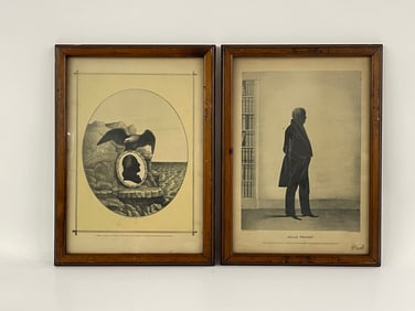 TWO 19TH C PRINTS, KELLOGG PRINT OF SILAS WRIGHT, GEORGE WASHINGTON, 13 X 18.5