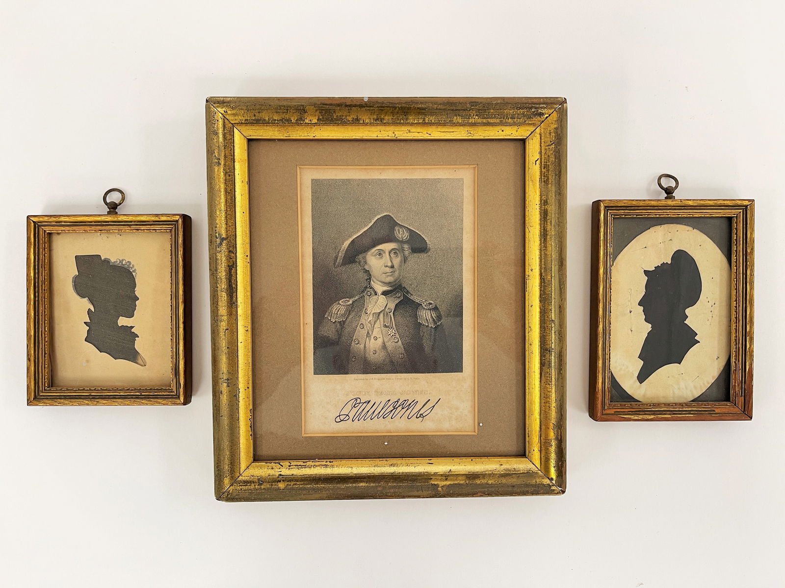THREE FRAMED ITEMS SILHOUETTES (1 of 2)