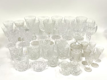 LARGE COLLECTION OF WATERFORD CRYSTAL LISMORE, PLEASE VIEW PHOTOS , NO CHIPS OR CRACKS