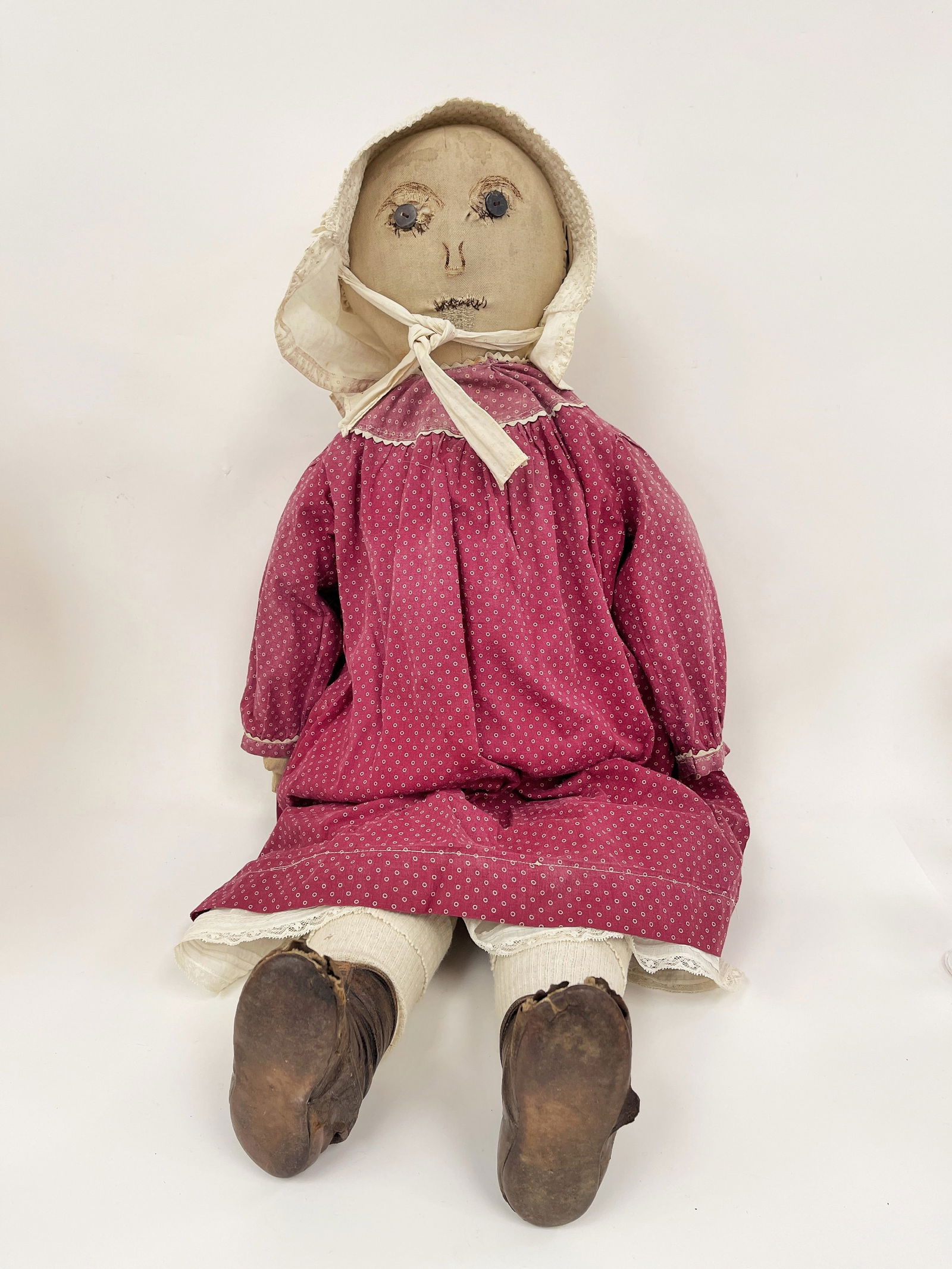 1910-20 Big, folk art cloth doll (1 of 3)