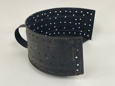 C1780-1820 rare, pierced tin fireplace curfew