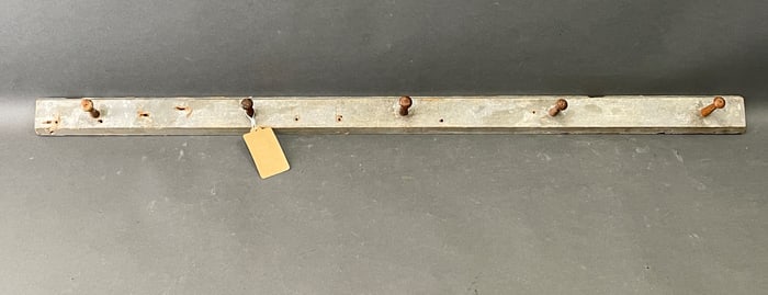 Original 19th c Enfield, Ct Shaker painted peg rack