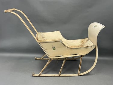 EARLY PAINT DECORATED CHILD'S SLEIGH