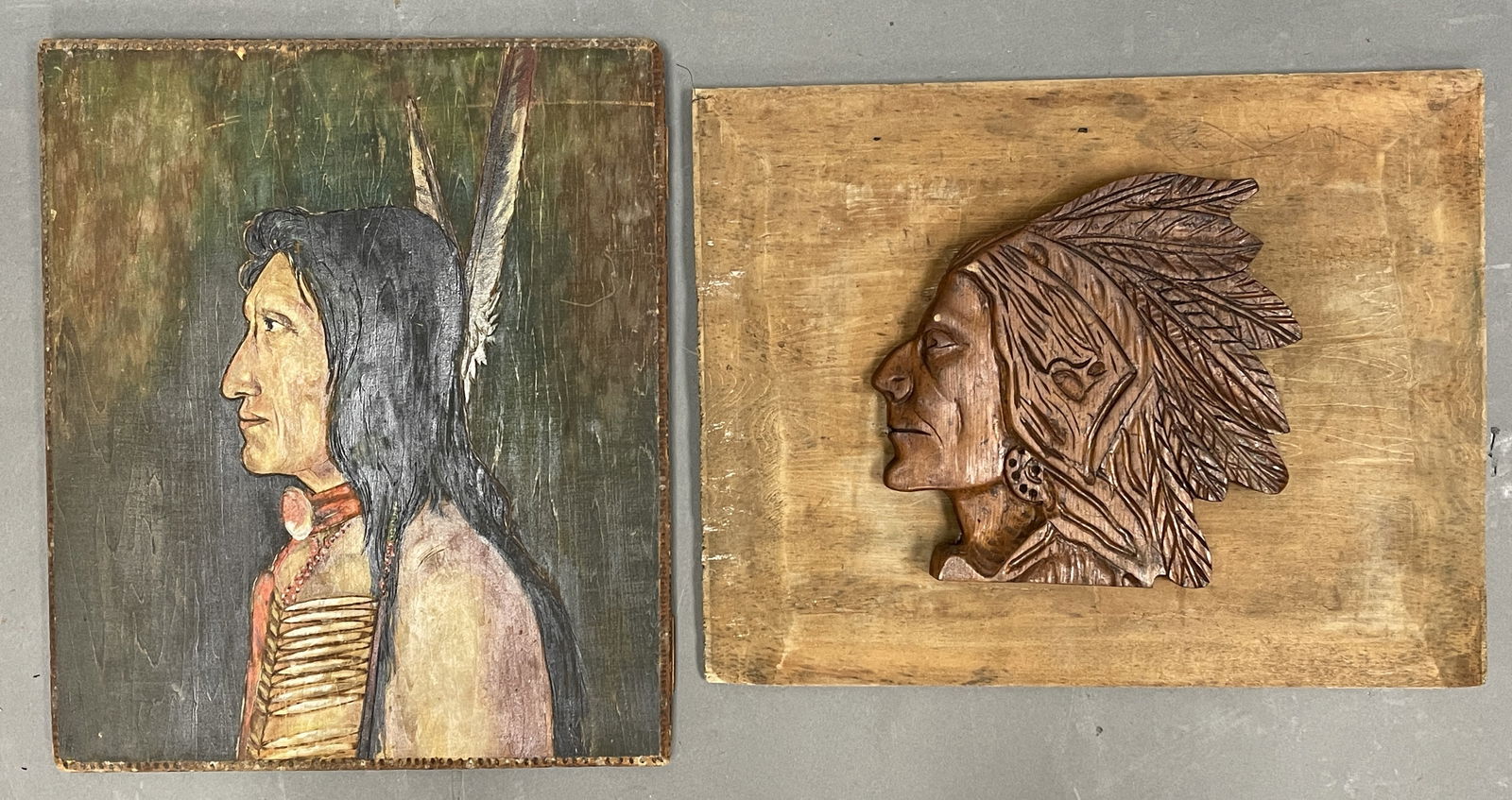 TWO FOLK ART AMERICAN INDIAN ITEMS (1 of 4)