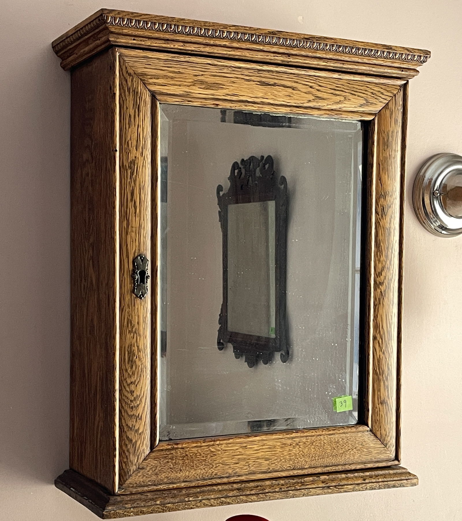 OAK MED CHEST WITH MIRROR: OAK MED CHEST WITH MIRROR