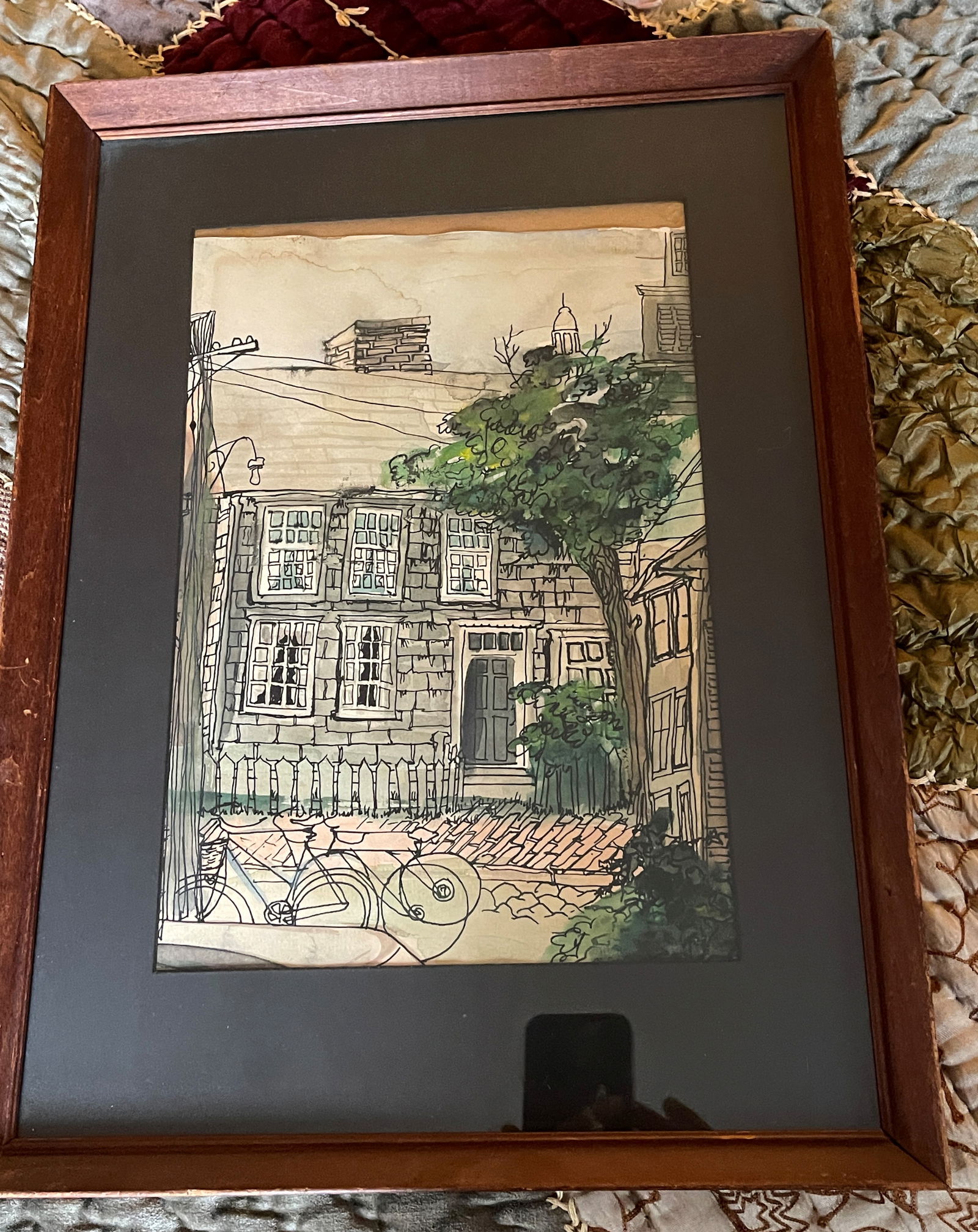 DRAWING OF HOUSE WATERCOLOR: DRAWING OF HOUSE WATERCOLOR 14" X 19"