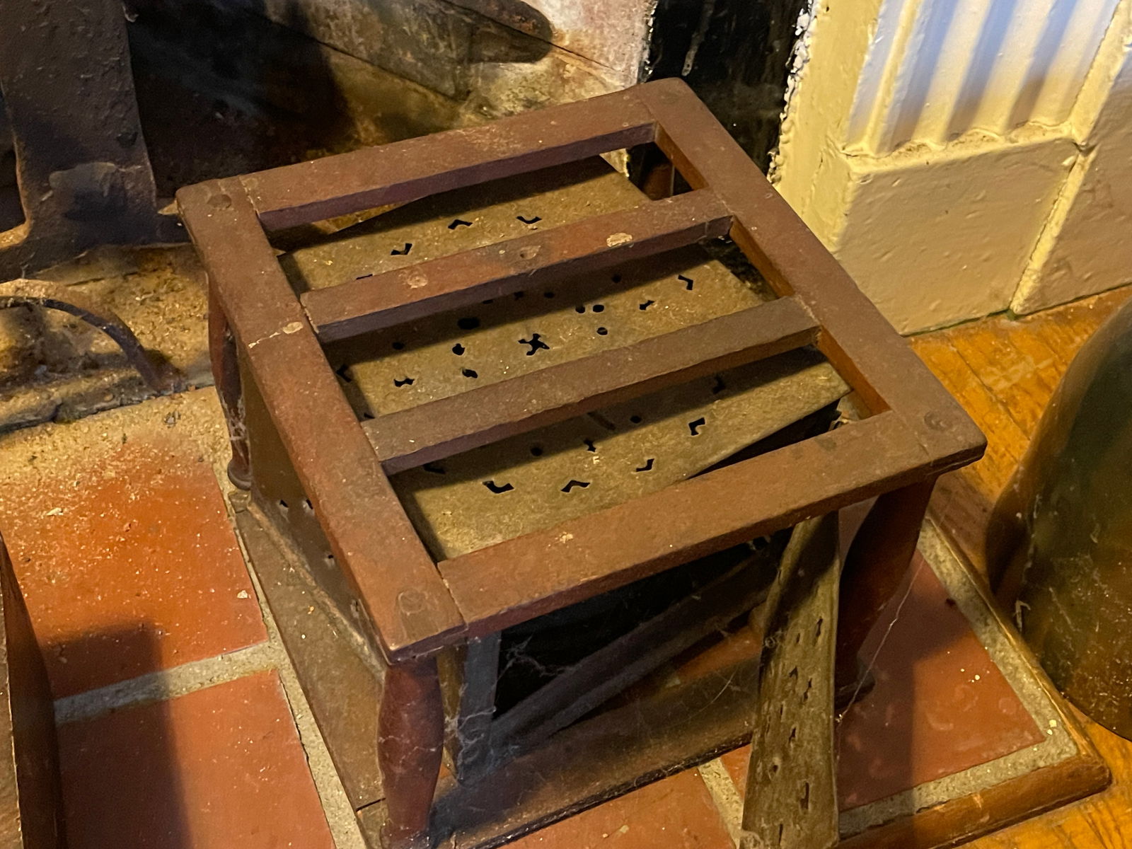 LARGE PIERCED TIN BED WARMER - 2