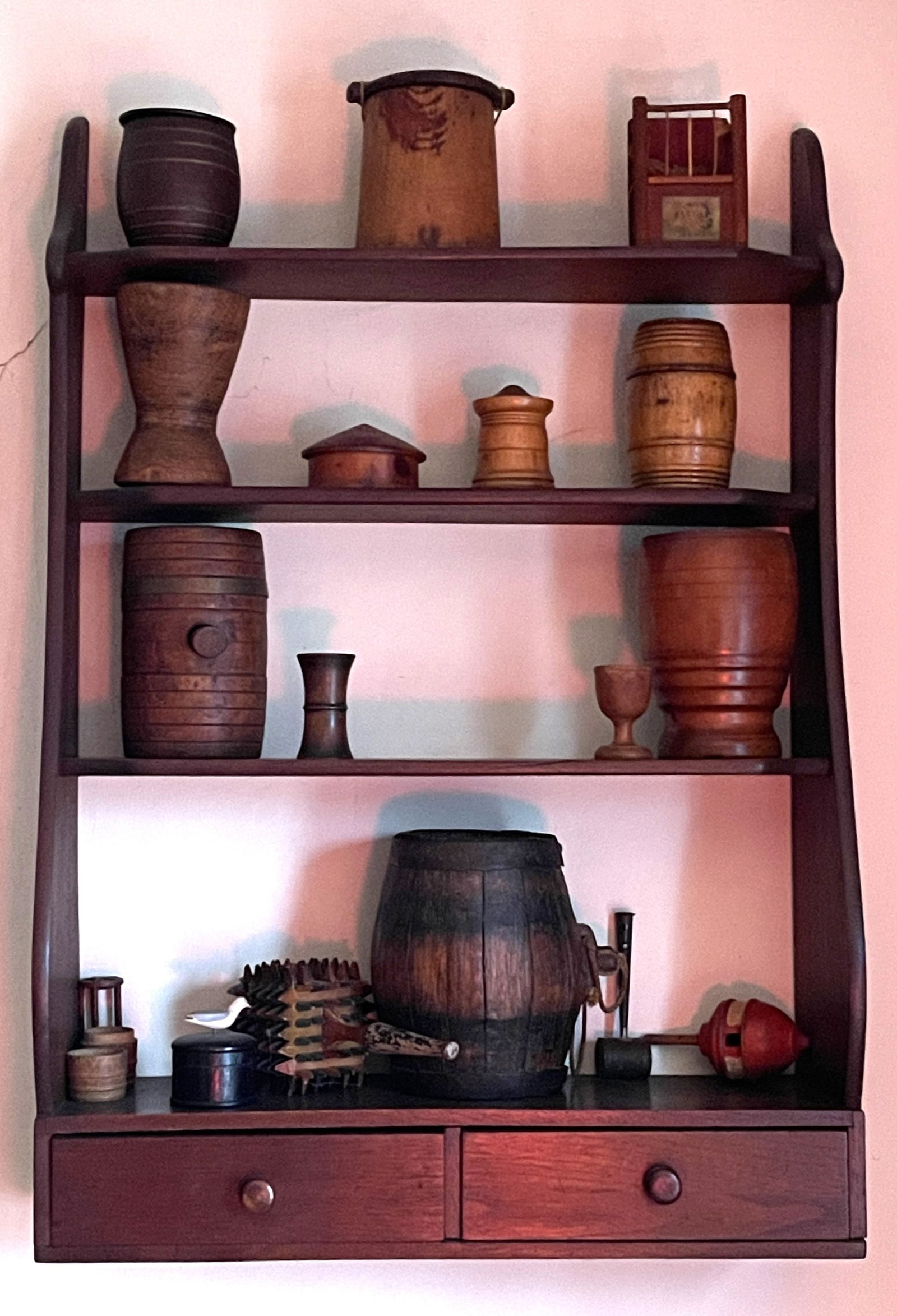 WHALE TAIL SHELF TWO DRAWER (1 of 3)