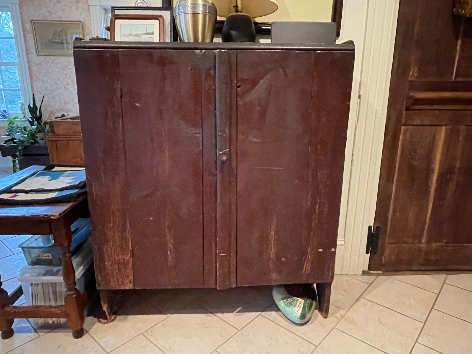 PAINTED TWO DOOR CUPBOARD (1 of 4)