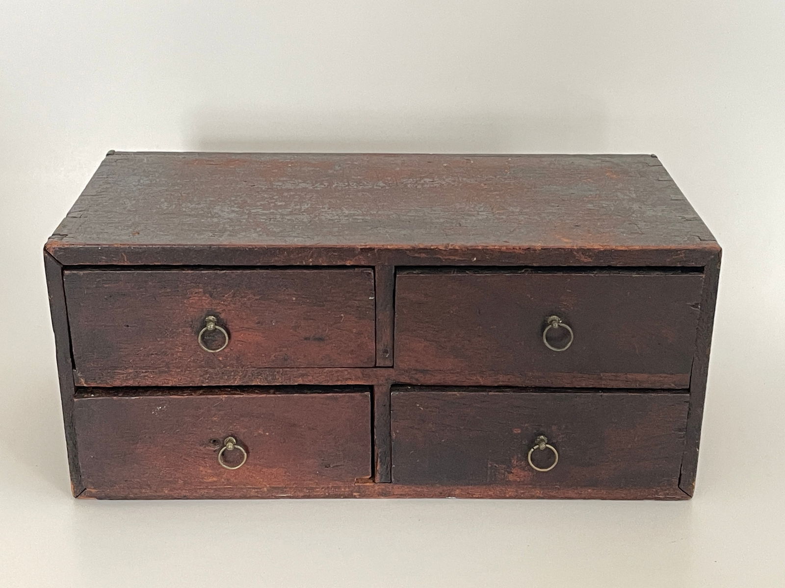 DIMINUTIVE FOUR DRAWER SPICE CHEST, ORIGINAL PAINT AND SURFACE (1 of 6)