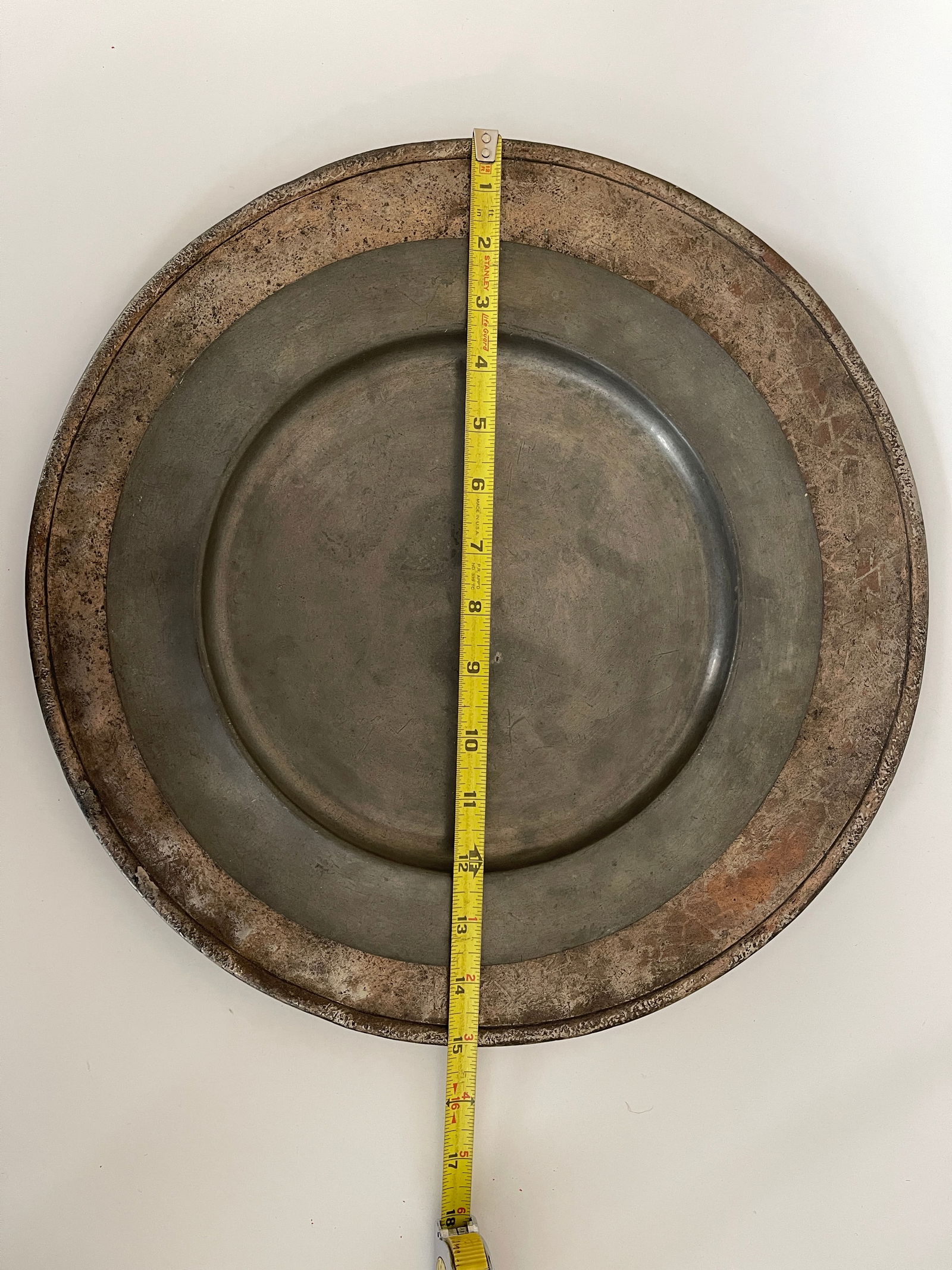 TWO PEWTER CHARGERS - 3