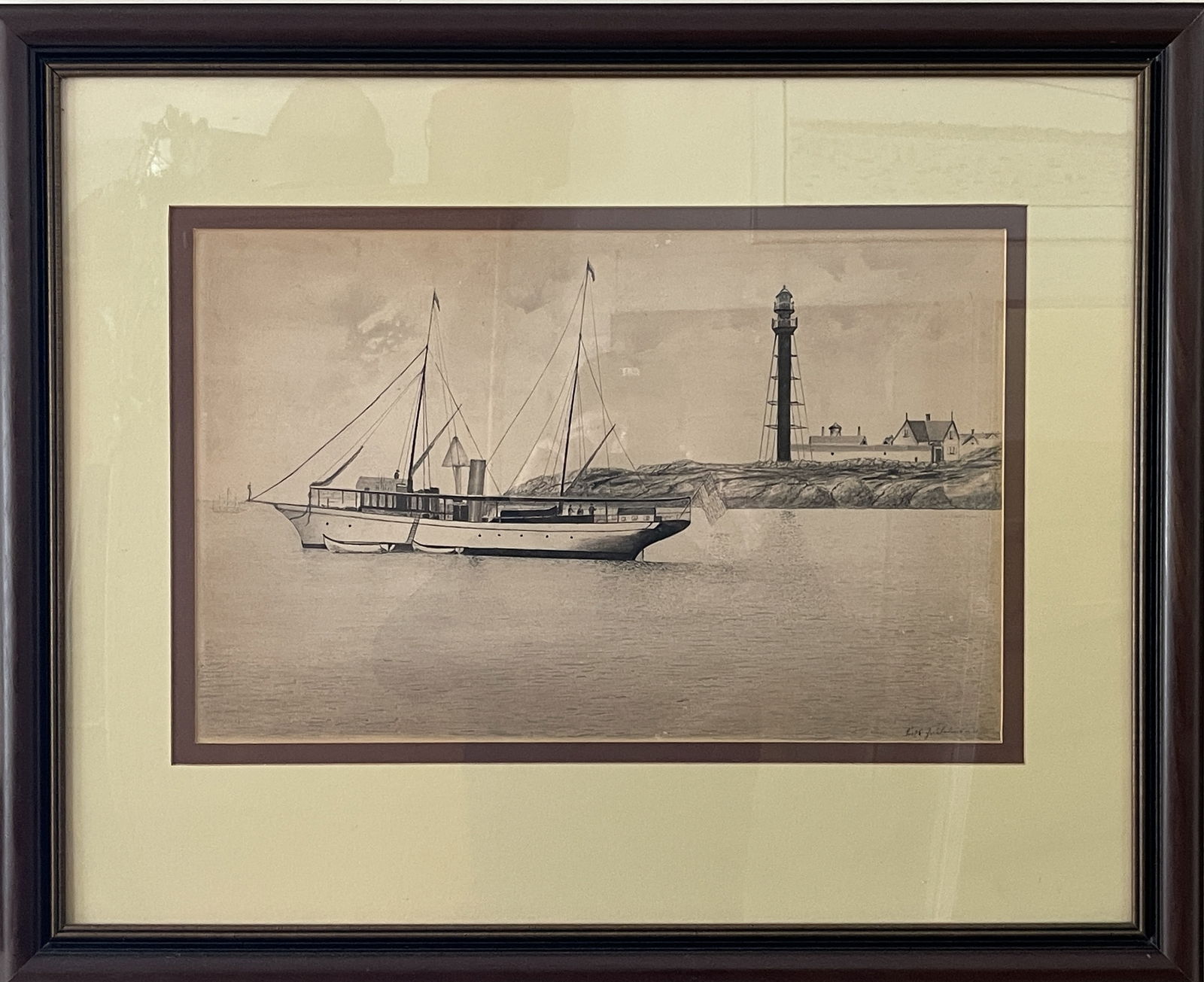 MARBLEHEAD PRINT SIGNED LR 15 X 24: MARBLEHEAD PRINT SIGNED LR 15 X 24