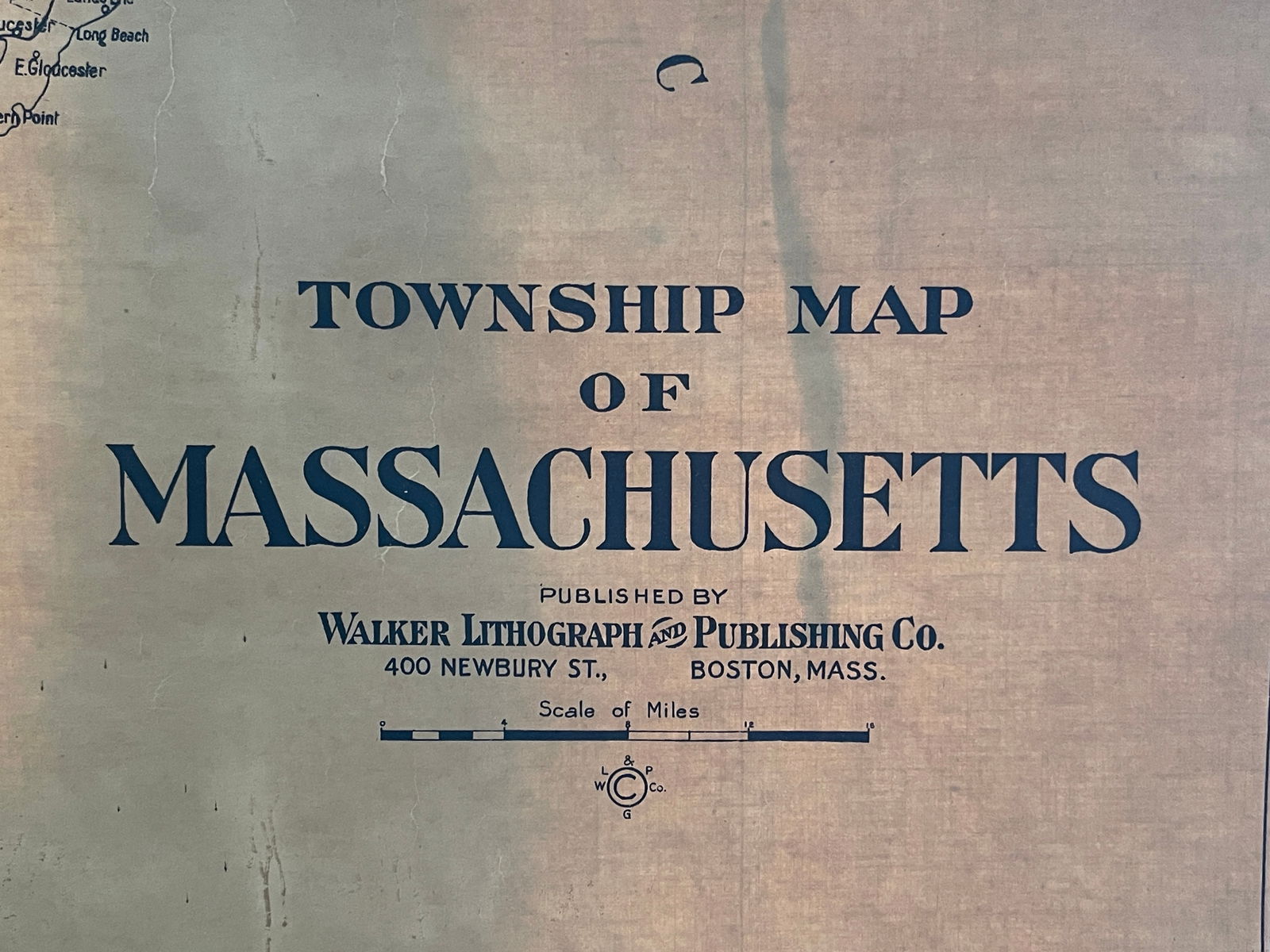 EARLY MASSACHUSETTS SCHOOL WALL MAP - 2