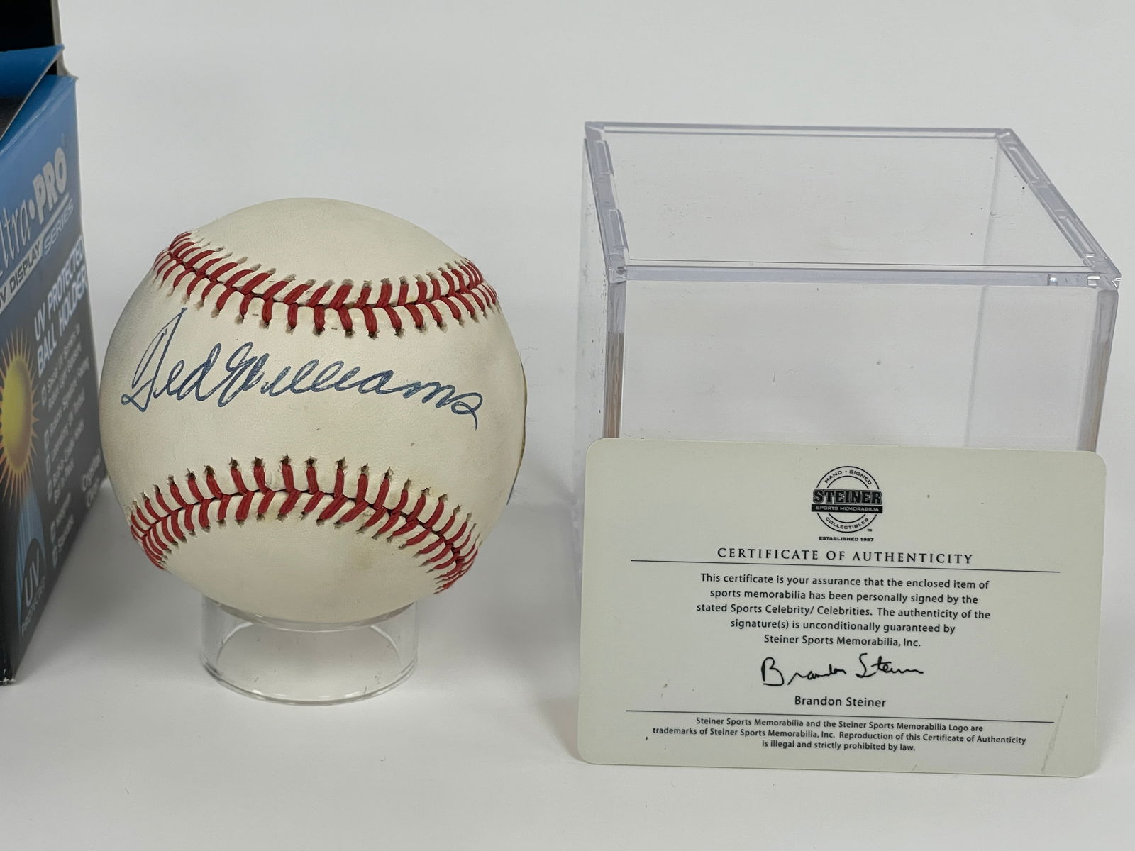 TED WILLIAMS SIGNED BASEBALL - 5