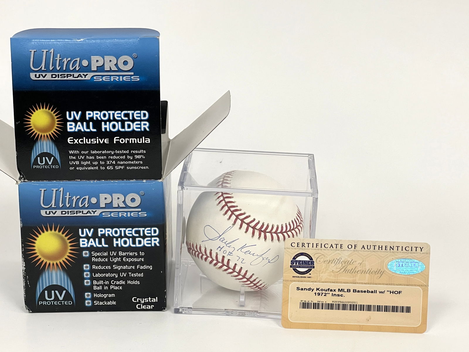 SANDY KOUFAX'S HOF SIGNED BASEBALL 1972: SANDY KOUFAX'S HOF SIGNED BASEBALL 1972