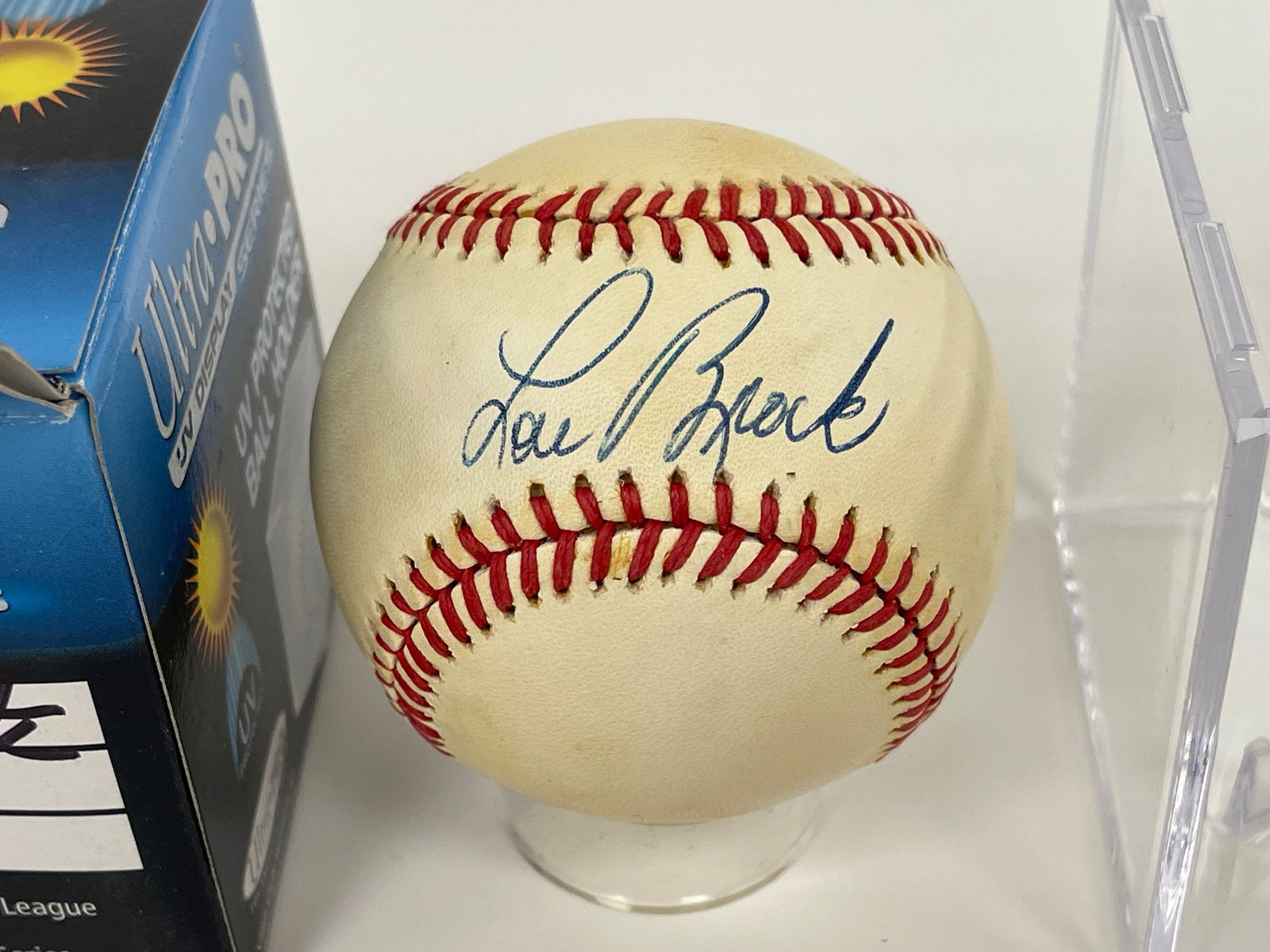 LOU BROCK SIGNED BASEBALL - 2