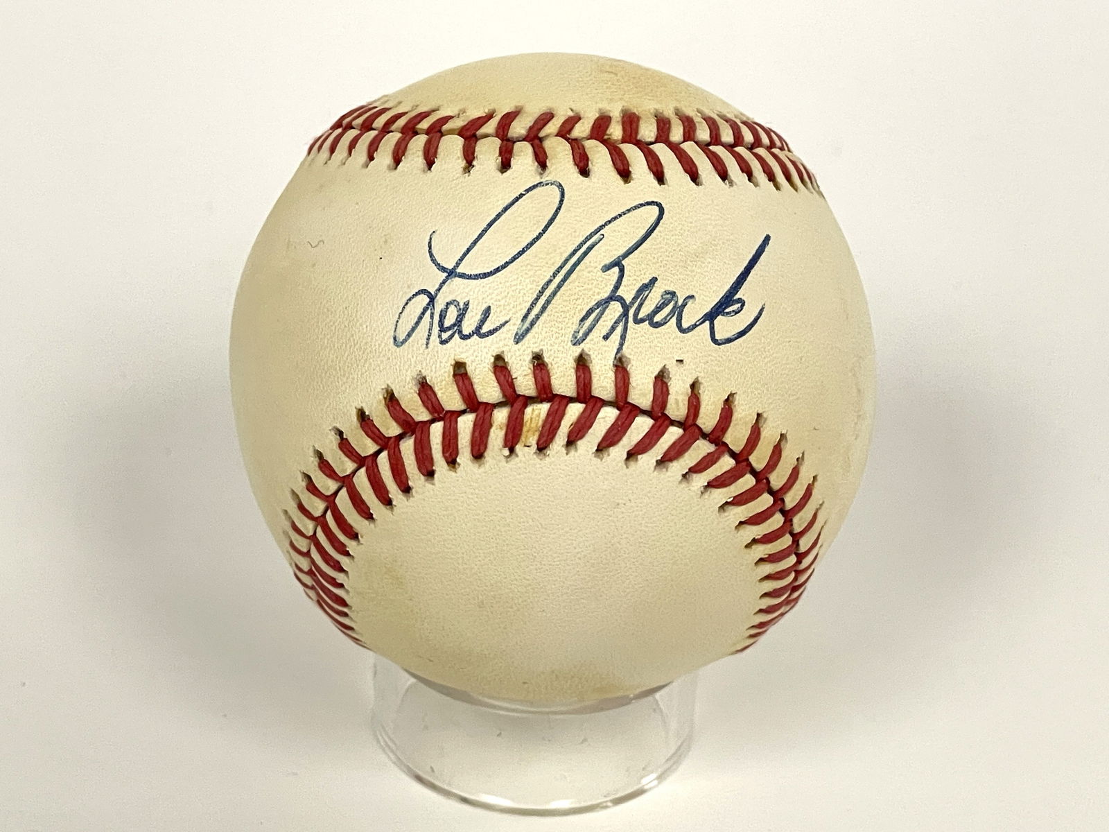 LOU BROCK SIGNED BASEBALL - 4