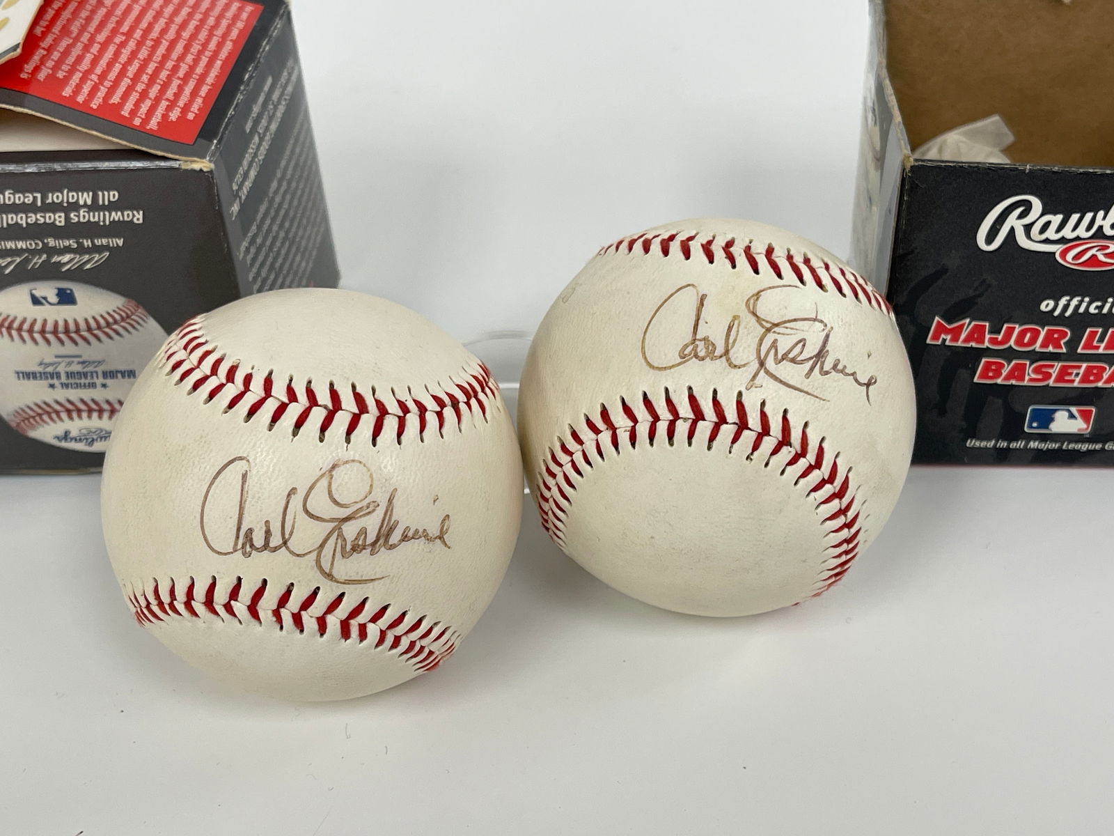 TWO CARL ERSKINE SIGNED BASEBALL - 2