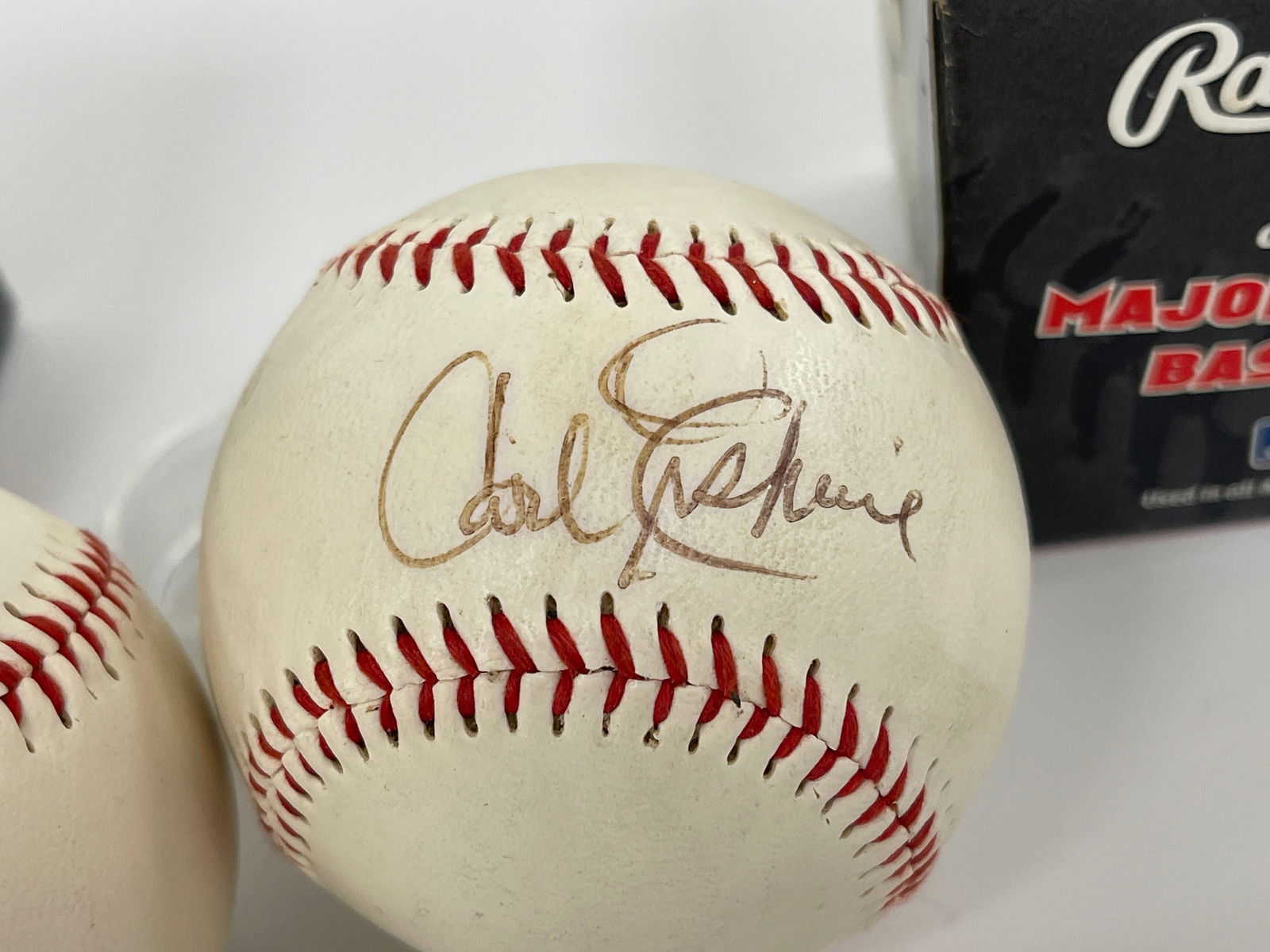 TWO CARL ERSKINE SIGNED BASEBALL - 3