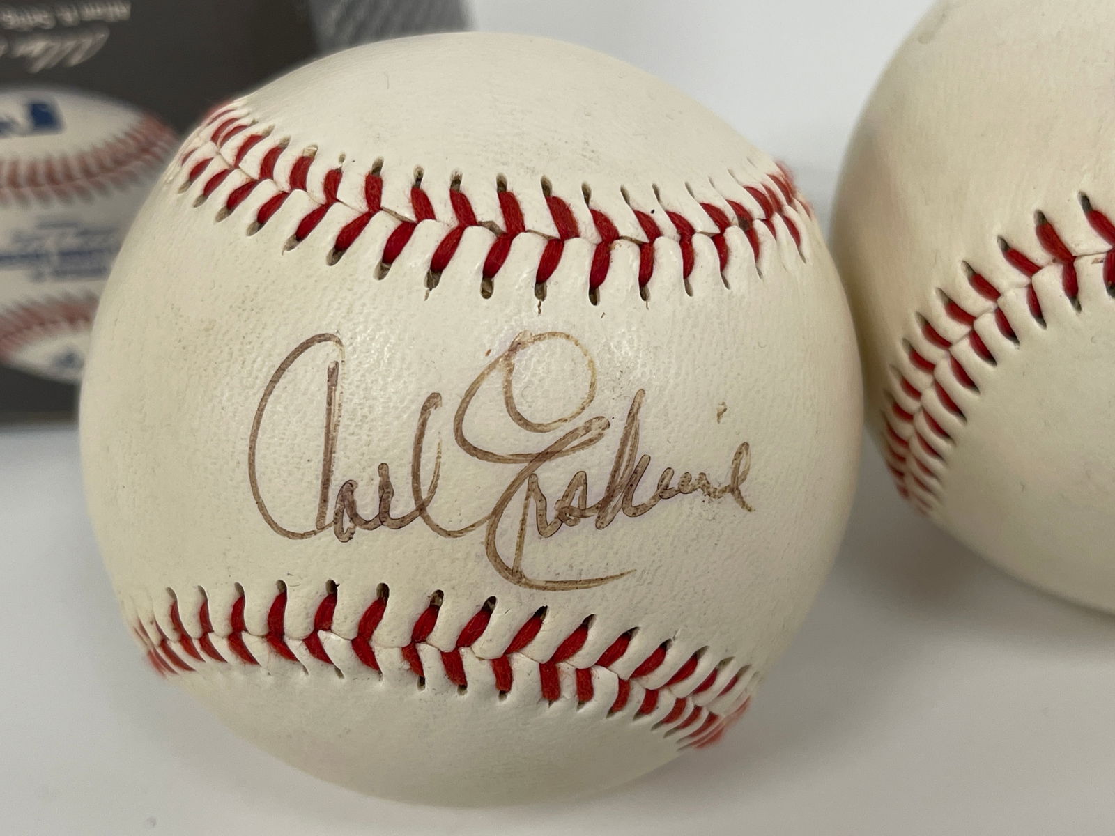 TWO CARL ERSKINE SIGNED BASEBALL - 5