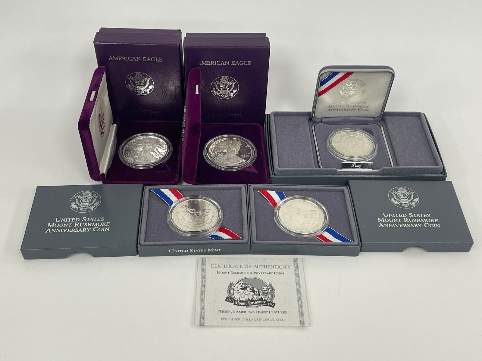 FIVE US MINT SILVER COINS (1 of 3)