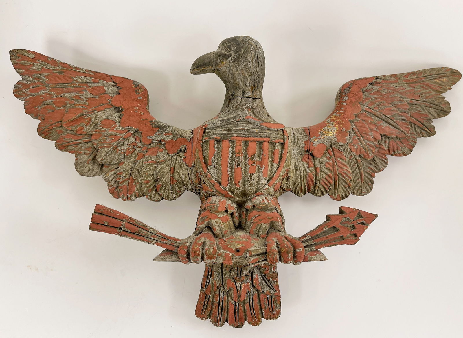 EAGLE WITH SHIELD & OLIVE BRANCHES CARVING (1 of 4)