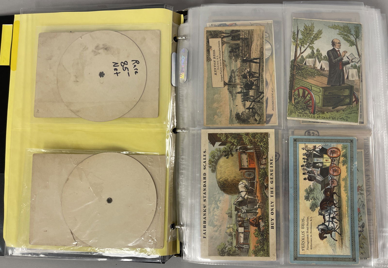 LARGE TRADE CARDS ALBUM: LARGE TRADE CARDS ALBUM Well preserved, APPROXIMATELY 220 plus colorful examples late 19th C, excellent condition.