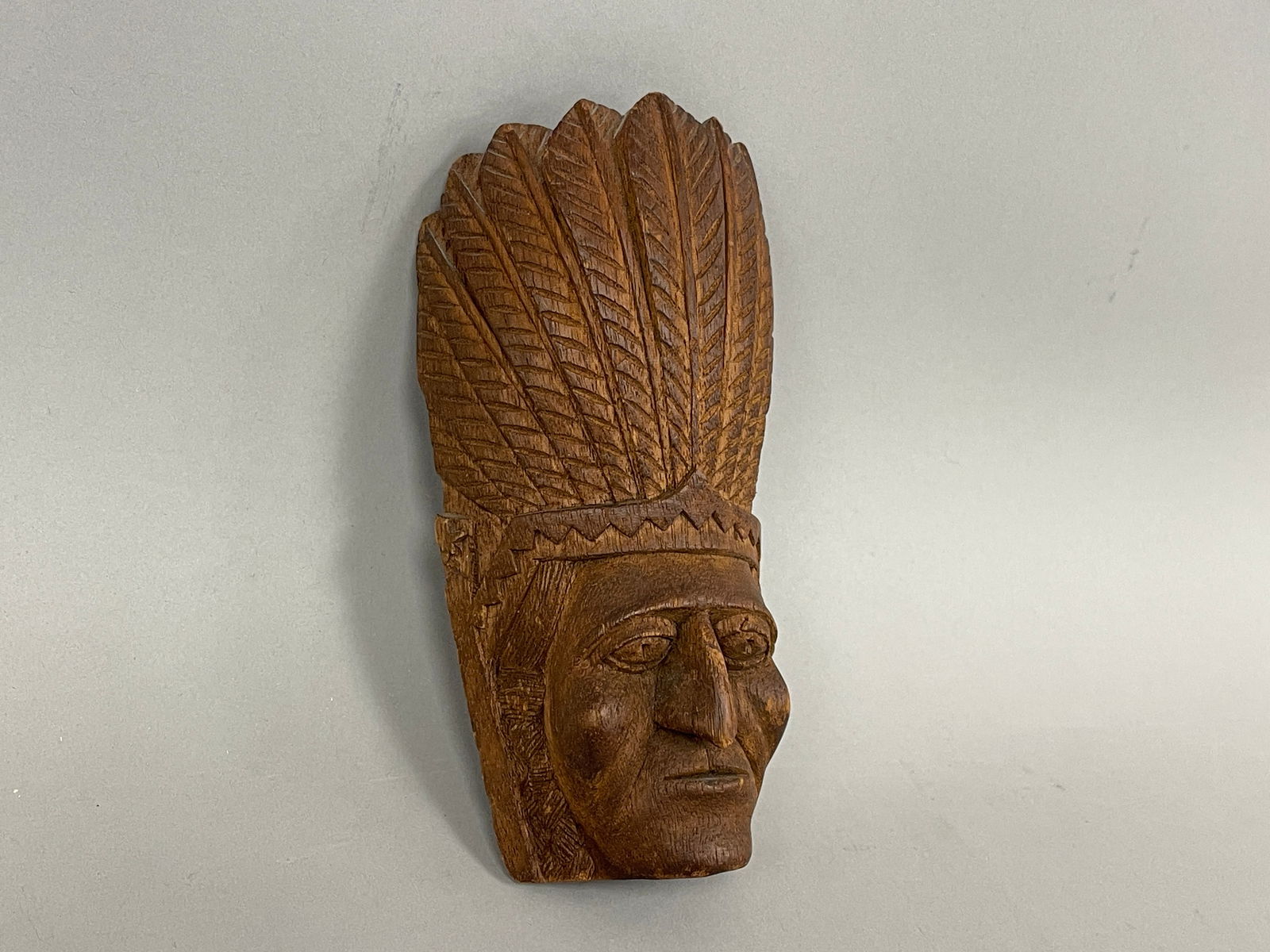 CARVED NATIVE CHIEF BUST - 3