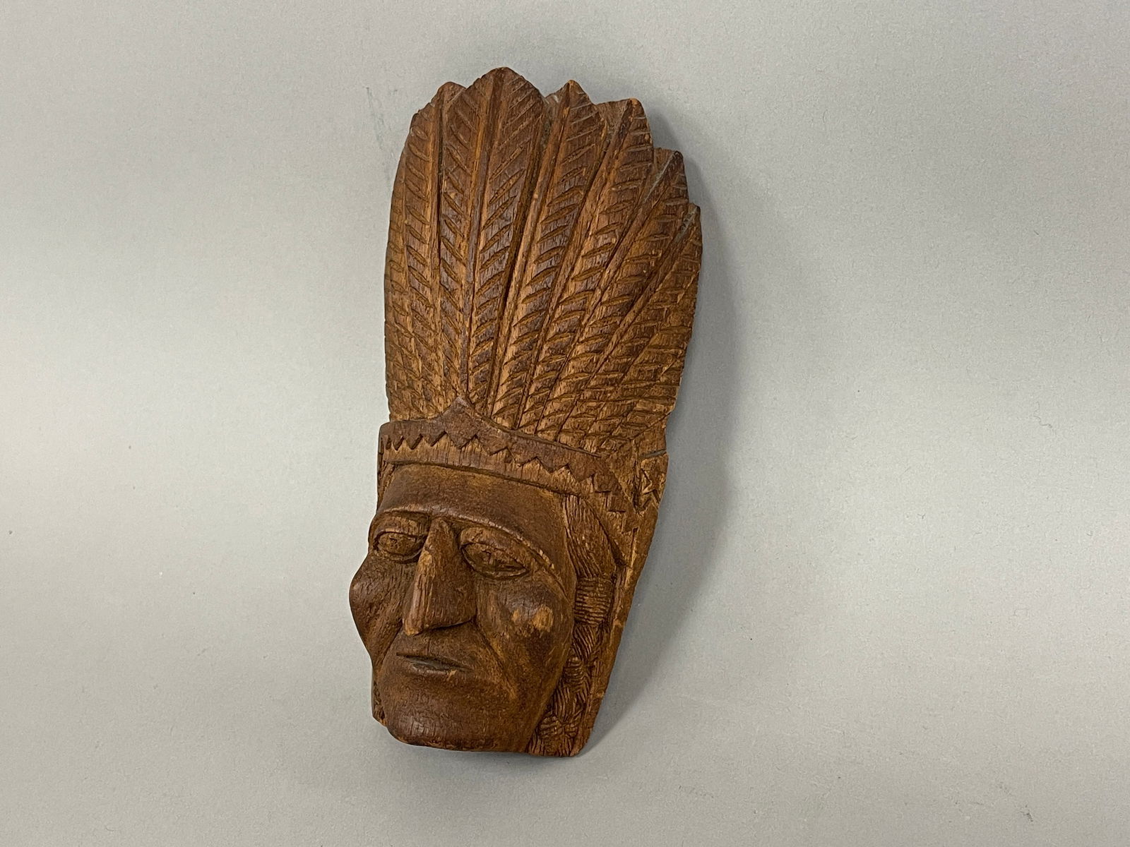 CARVED NATIVE CHIEF BUST - 4