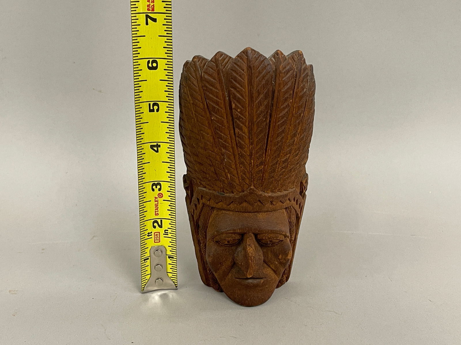 CARVED NATIVE CHIEF BUST - 6