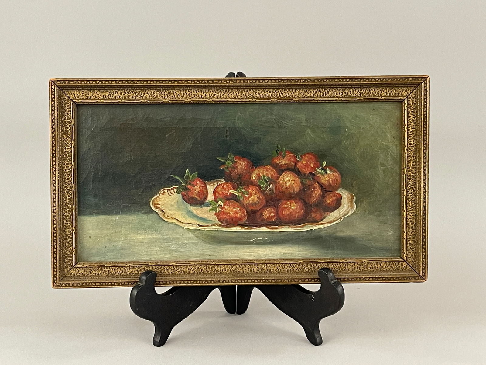 PAINTING, STRAWBERRIES: PAINTING, STRAWBERRIES O/AB, early 20th C, excellent condition.