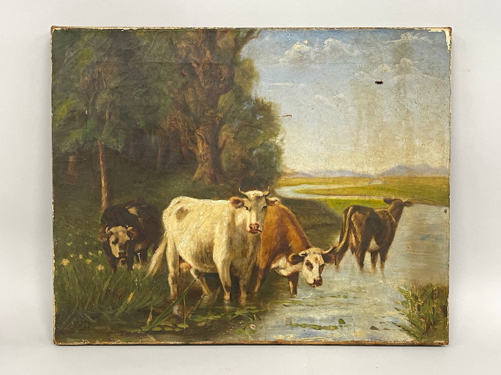 PAINTING, COWS AT STREAM (1 of 3)