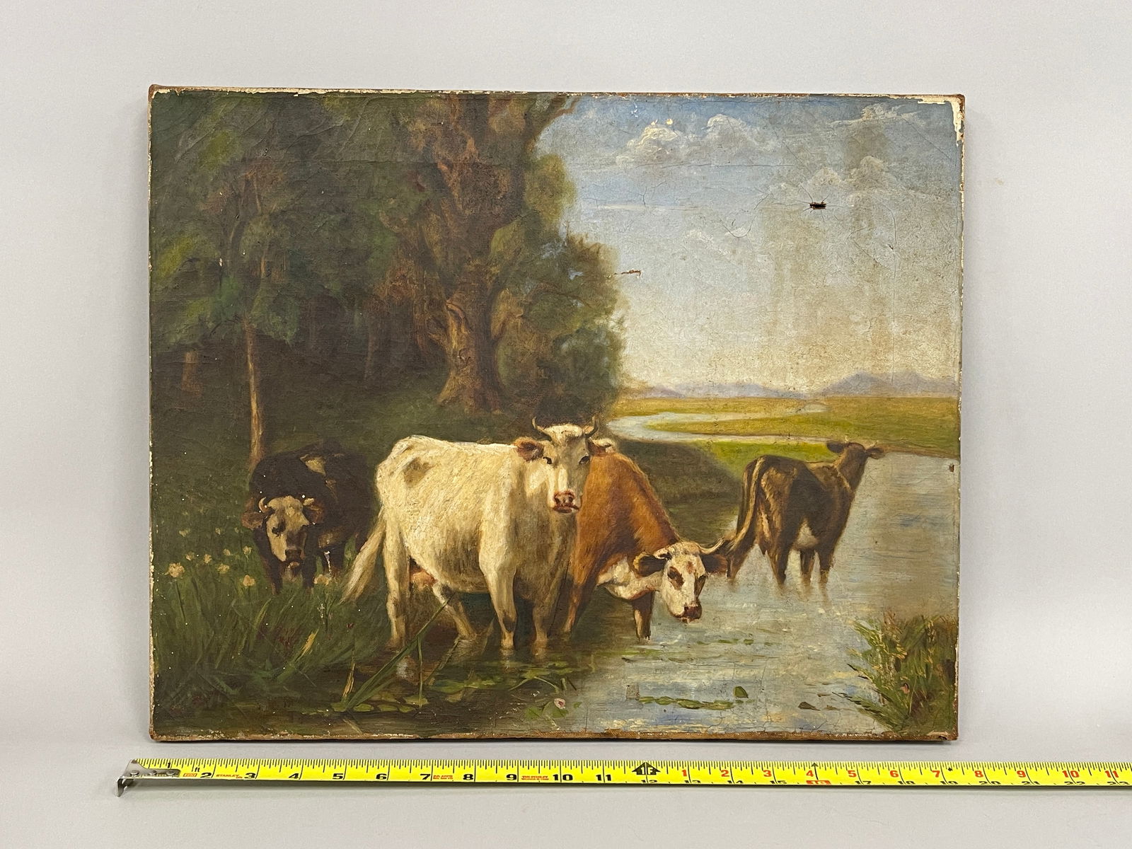 PAINTING, COWS AT STREAM - 2