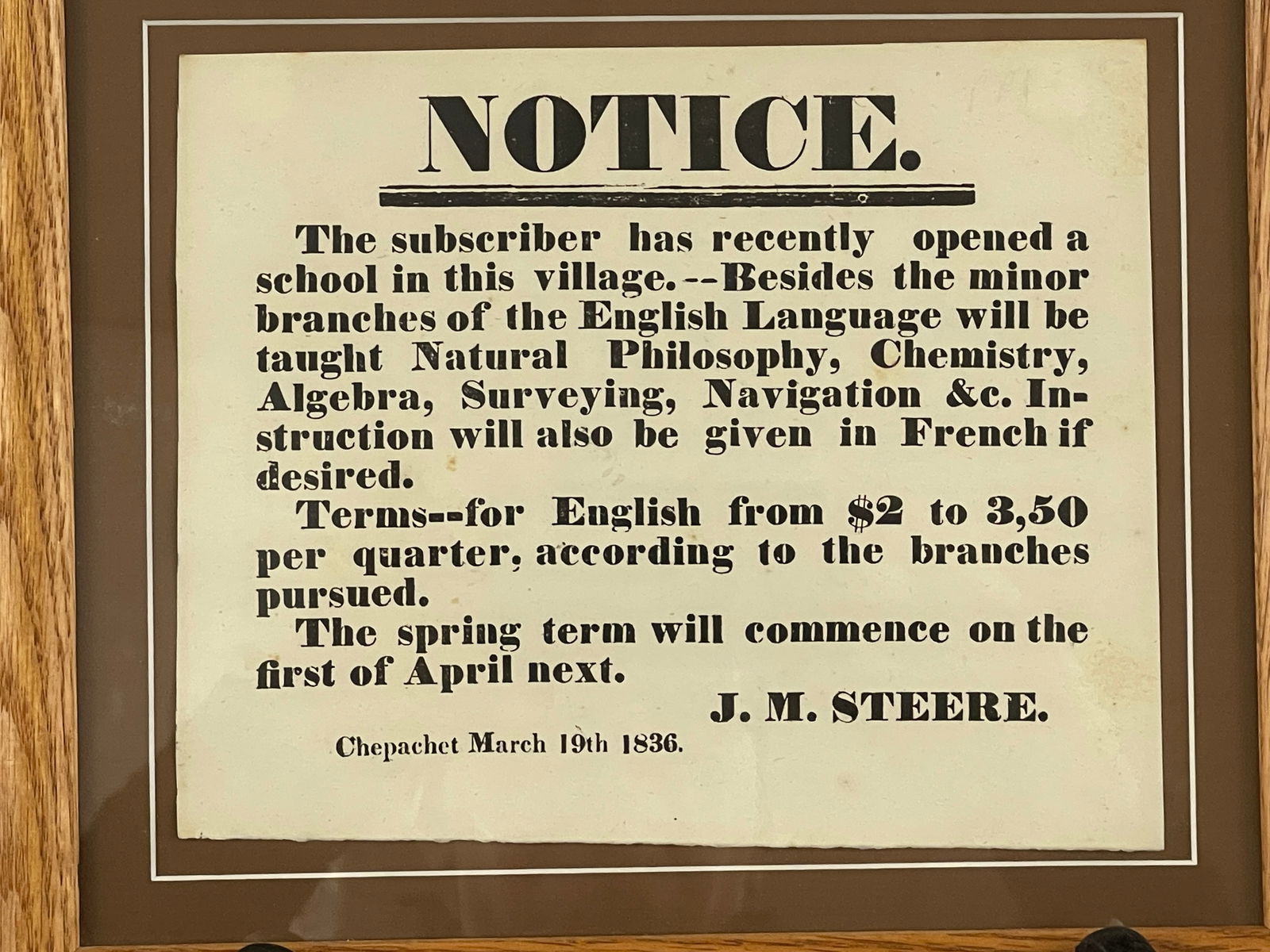 BROADSIDE, SCHOOL NOTICE - 2