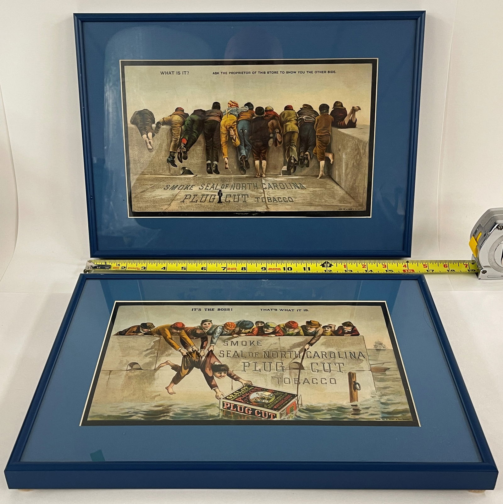 PAIR OF BROADSIDES, PLUG TOBACCO: PAIR OF BROADSIDES, PLUG TOBACCO Colorful, late 19th C, modern framed, excellent condition.