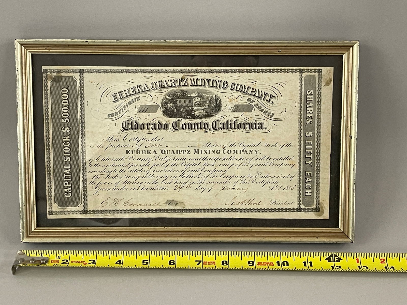 1853 STOCK CERTIFICATE - 2