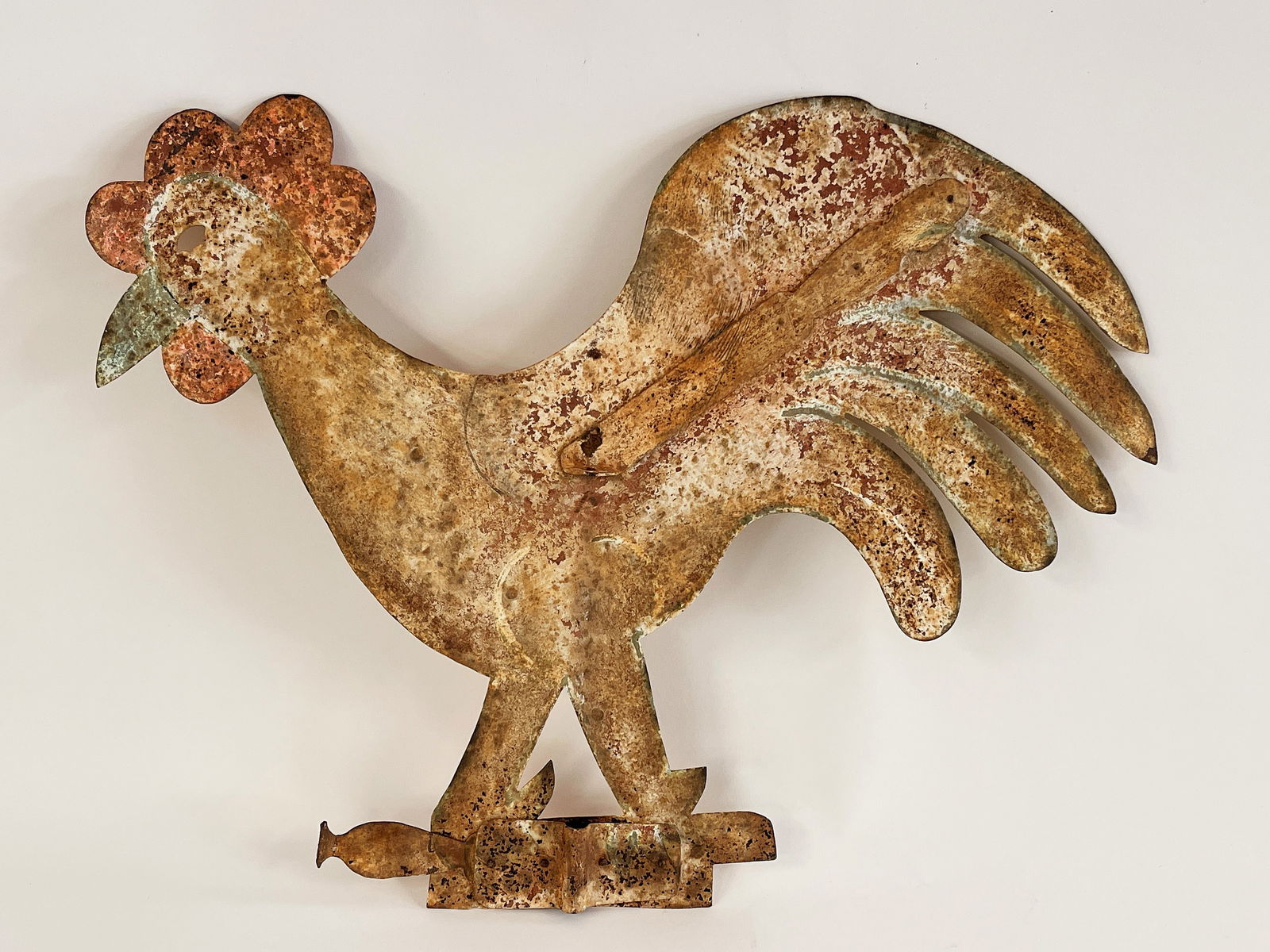 GRAPHIC ROOSTER WEATHERVANE Late 19th C (1 of 5)