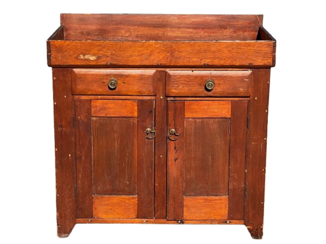 19TH C DRY SINK IN A RARE SMALL SIZE ALL ORIGINAL (1 of 4)