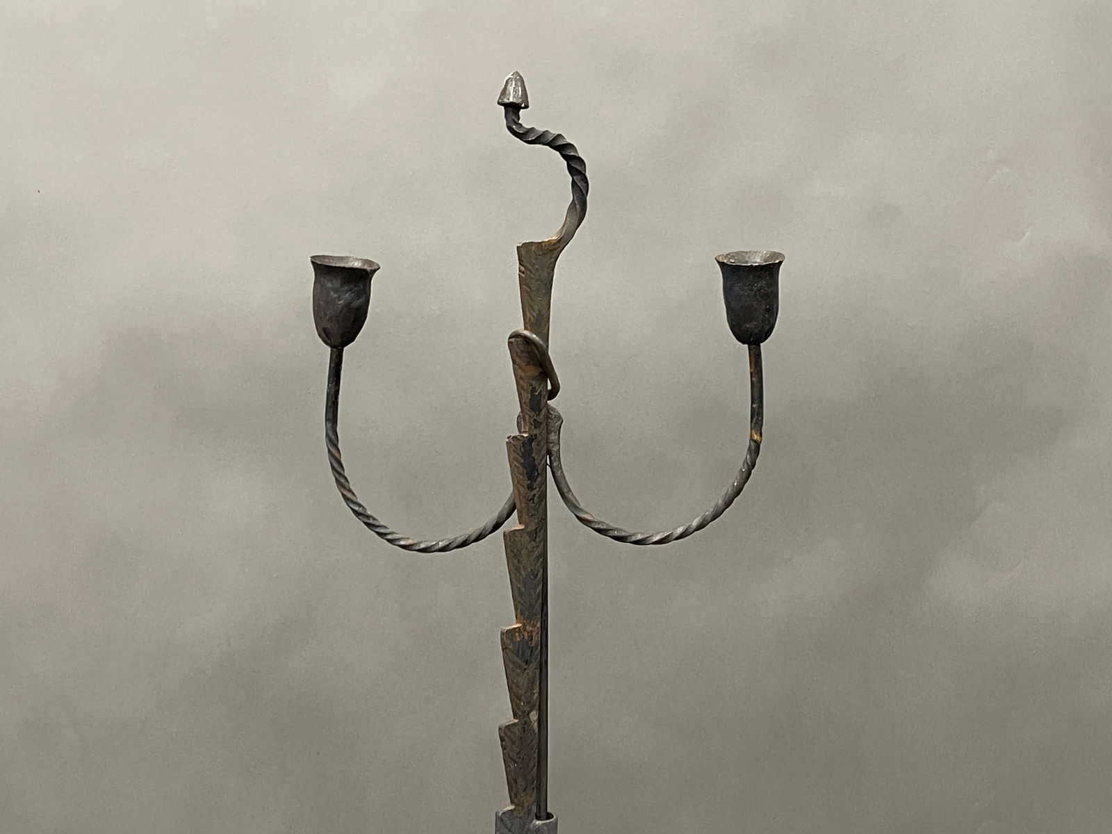 19TH C ADJUSTABLE DOUBLE CANDLEHOLDER - 3