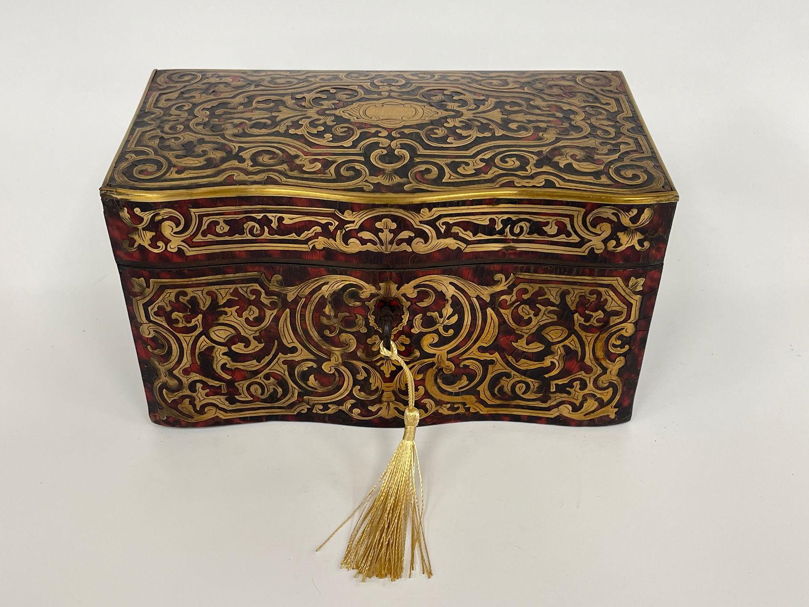 MARQUETRY BOULLE TEA CADDY - 2