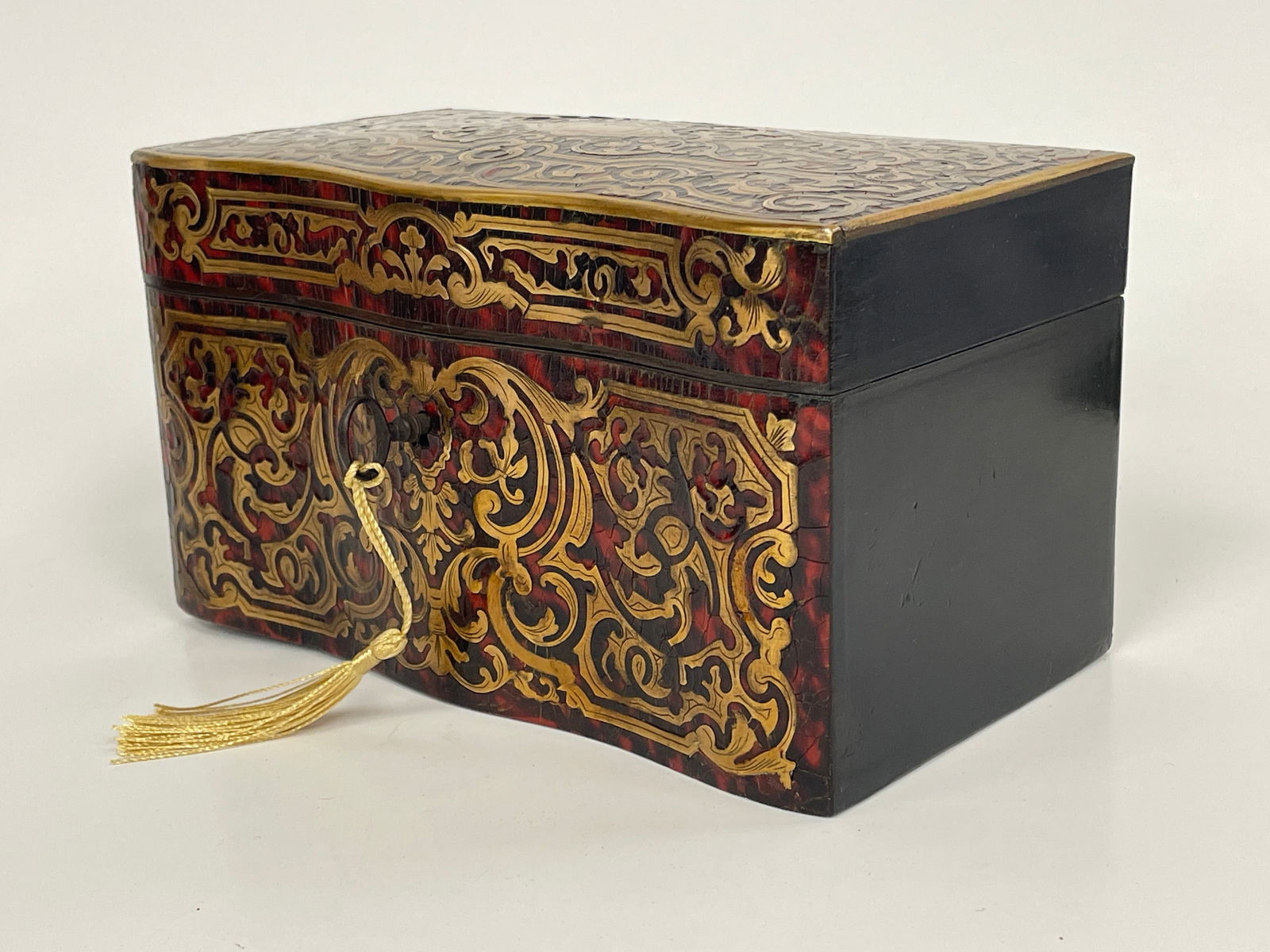 MARQUETRY BOULLE TEA CADDY - 6