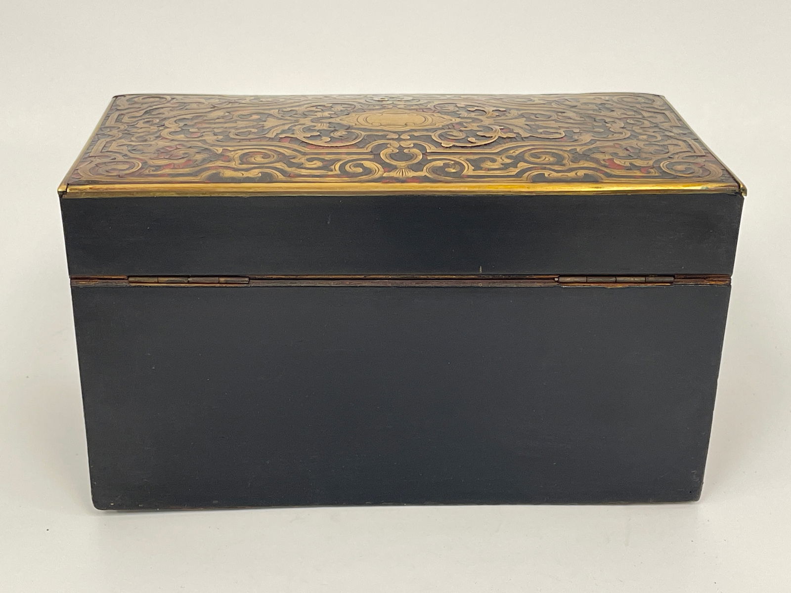MARQUETRY BOULLE TEA CADDY - 7
