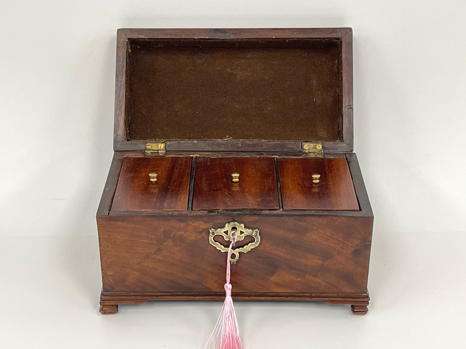 19TH C CHIPPENDALE TEA CADDY - 2