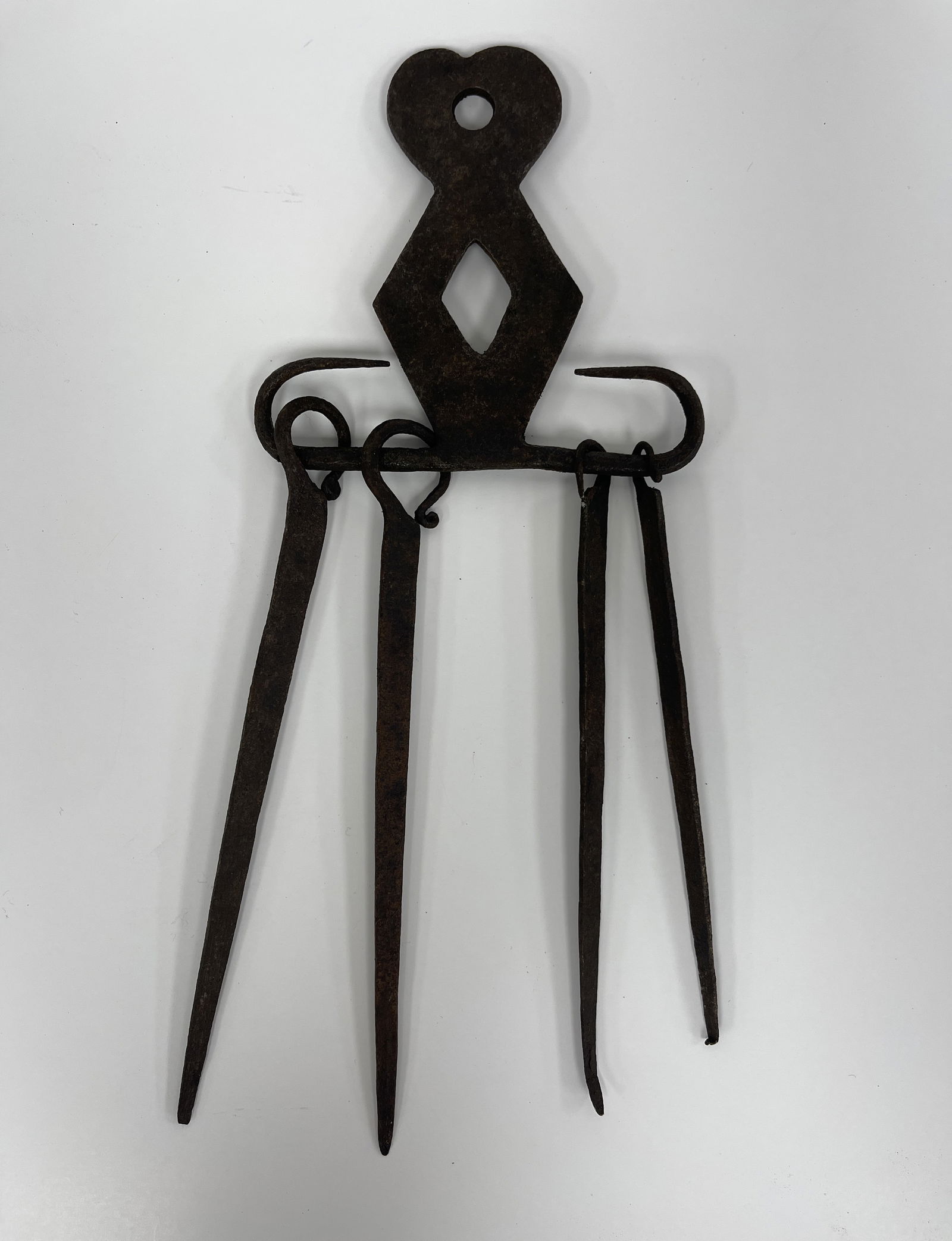 18TH C FORGED IRON WHITESMITH MADE SKEWER SET: 18TH C FORGED IRON WHITESMITH MADE SKEWER SET