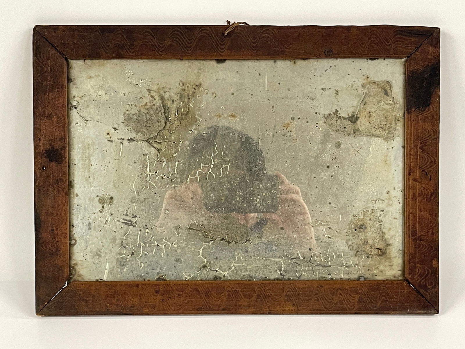 BEAUTIFUL ATTIC FOUND MIRROR W/ GREAT EARLY GLASS: BEAUTIFUL ATTIC FOUND MIRROR W/ GREAT EARLY GLASS