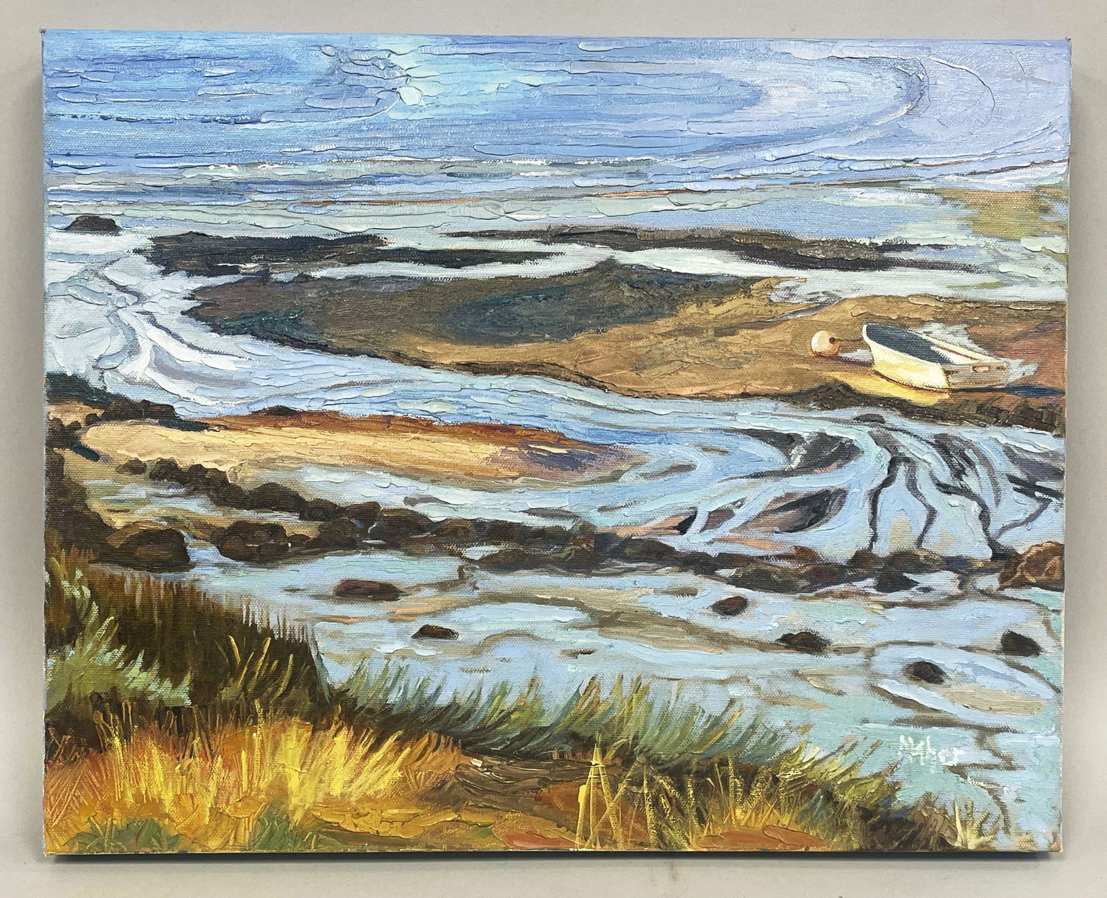 SEASCAPE FROM GLOUCESTER ,MA: SEASCAPE FROM GLOUCESTER, MA. SIGNED