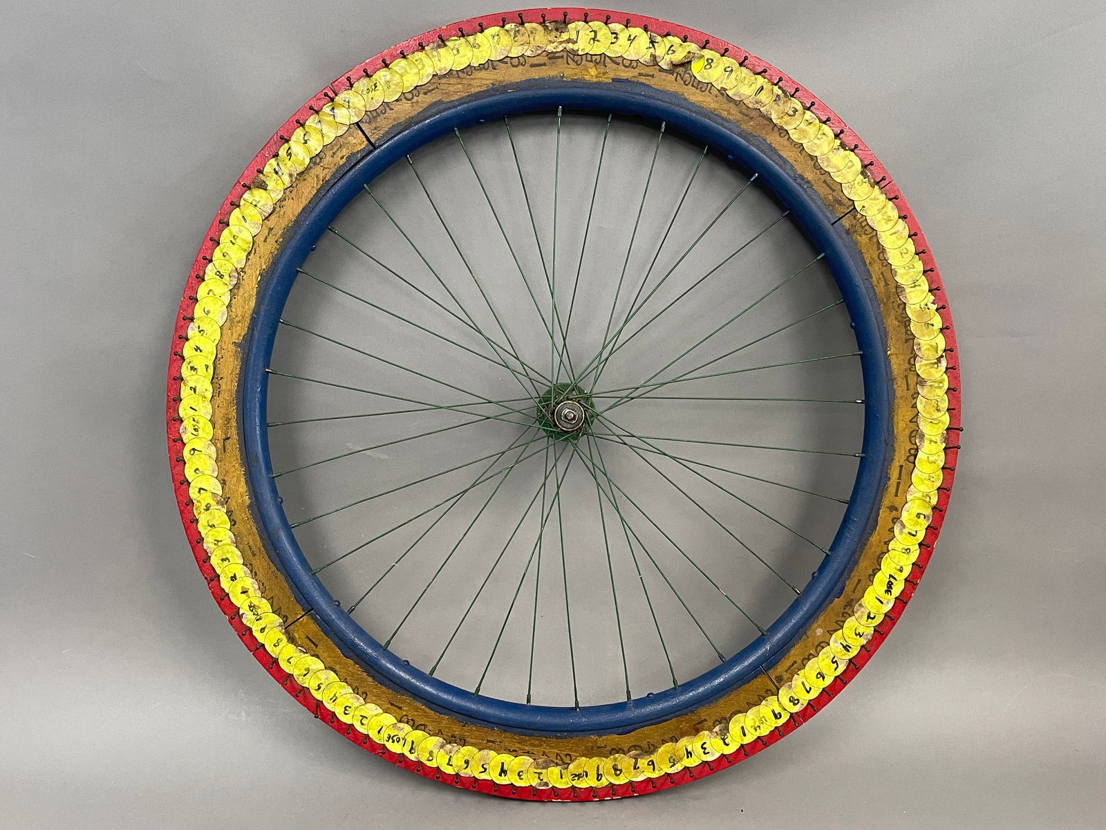 FOLK ART PAINTED GAMING WHEEL (1 of 3)