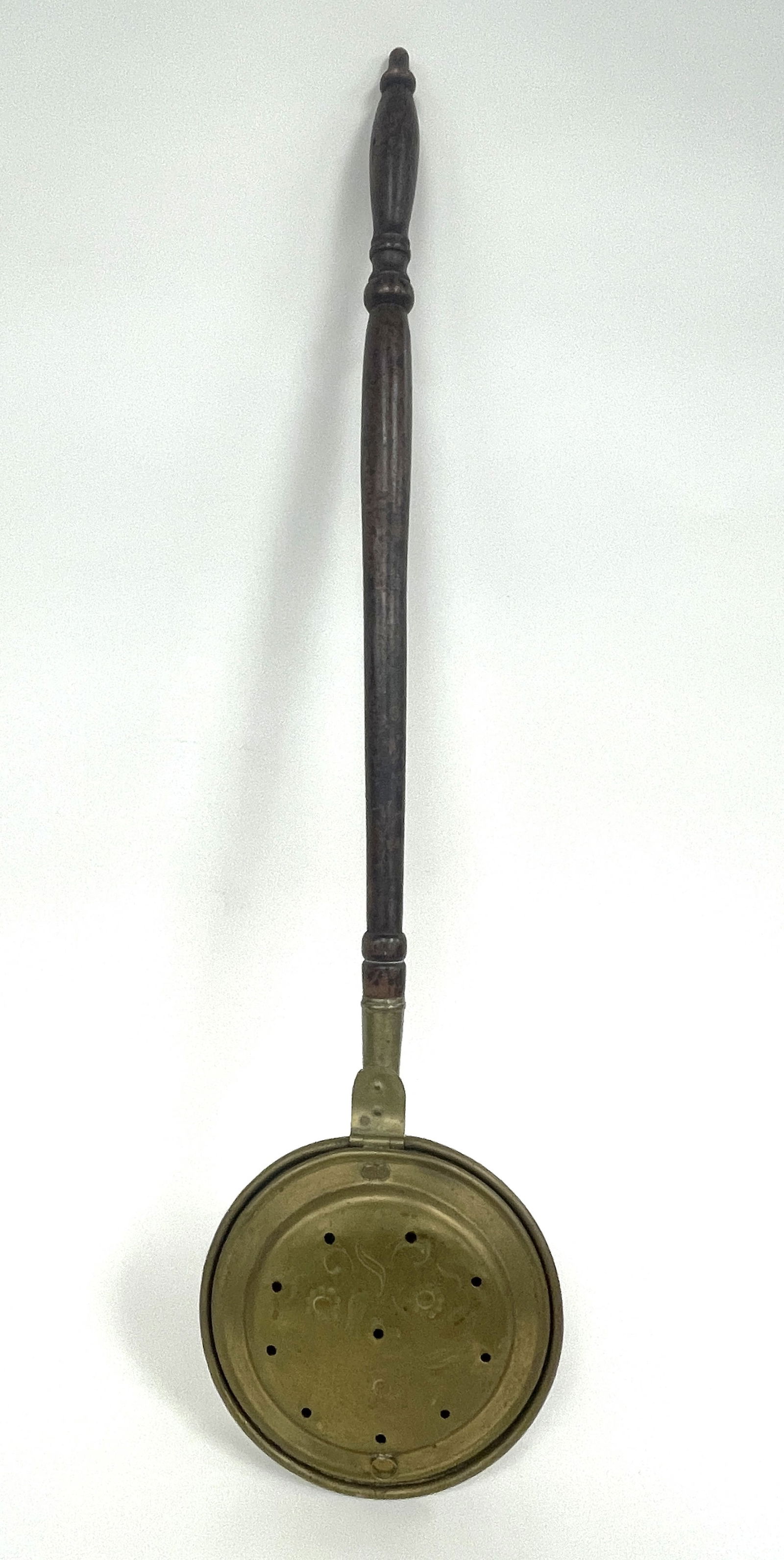 SCARCE GRAIN PAINTED BRASS BED WARMER (1 of 4)