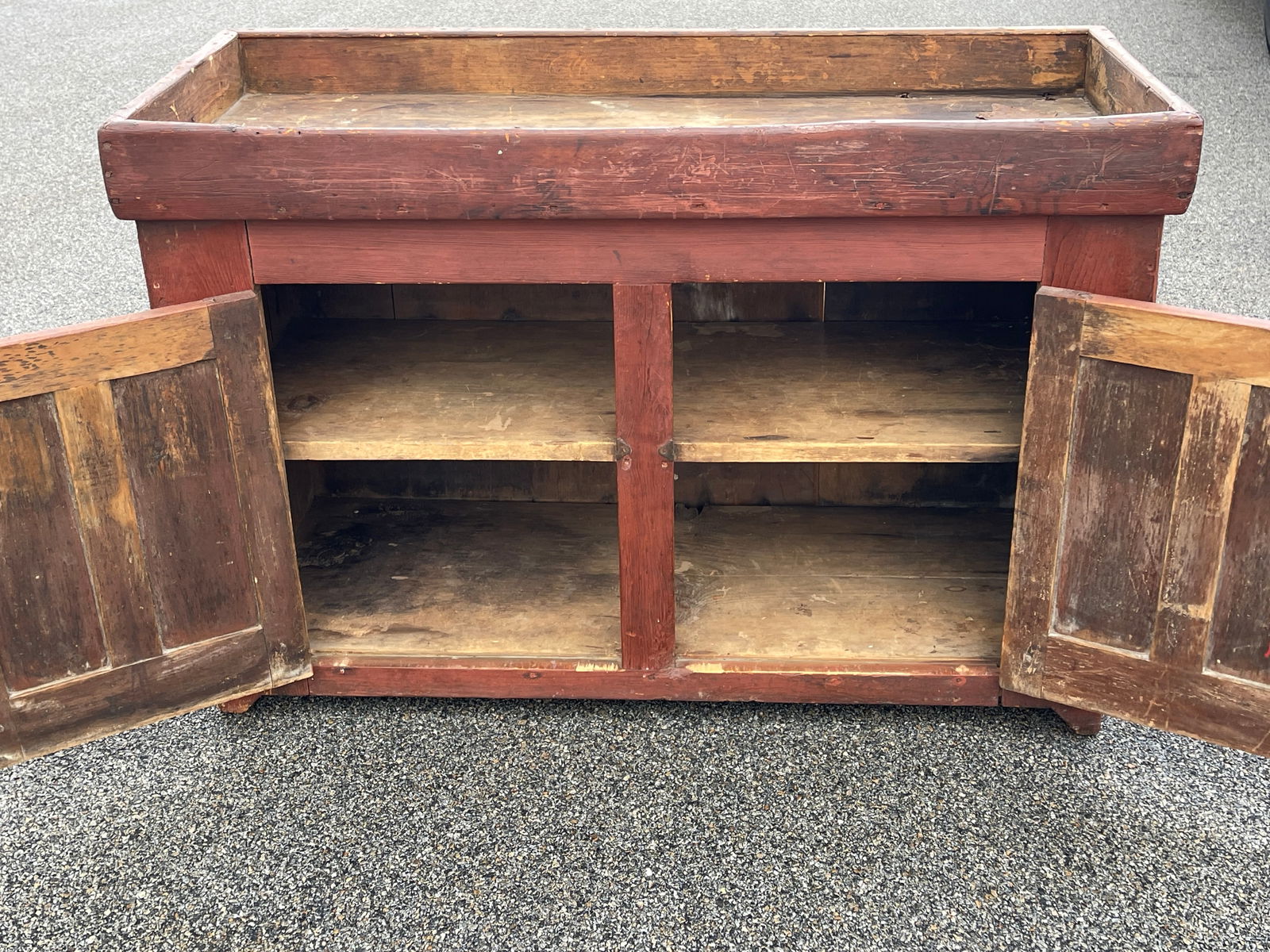 RED PAINTED DRY SINK - 4