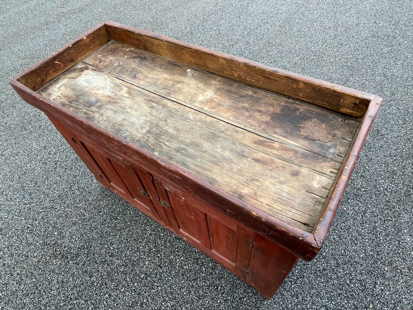 RED PAINTED DRY SINK - 5